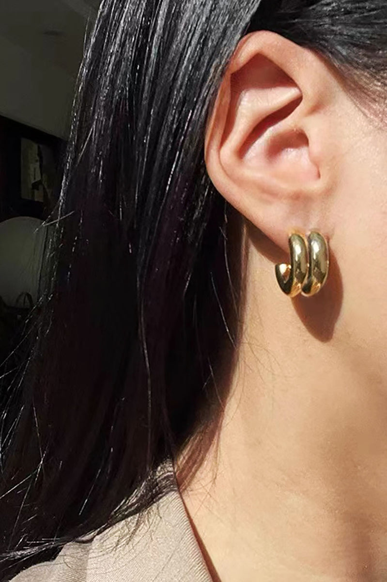 Gold band earrings store