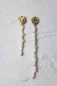 Asymmetric Freshwater Pearl Drop Earrings