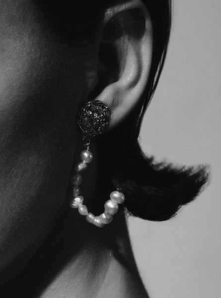 Asymmetric Freshwater Pearl Drop Earrings