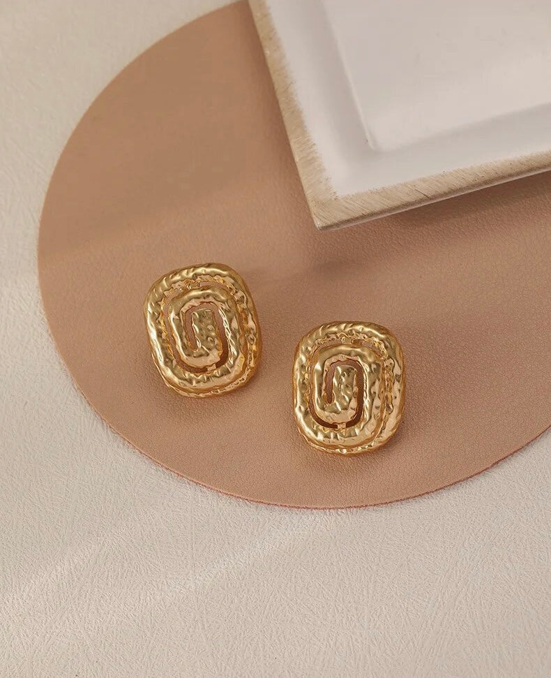 Gold Grecian Stud Earrings