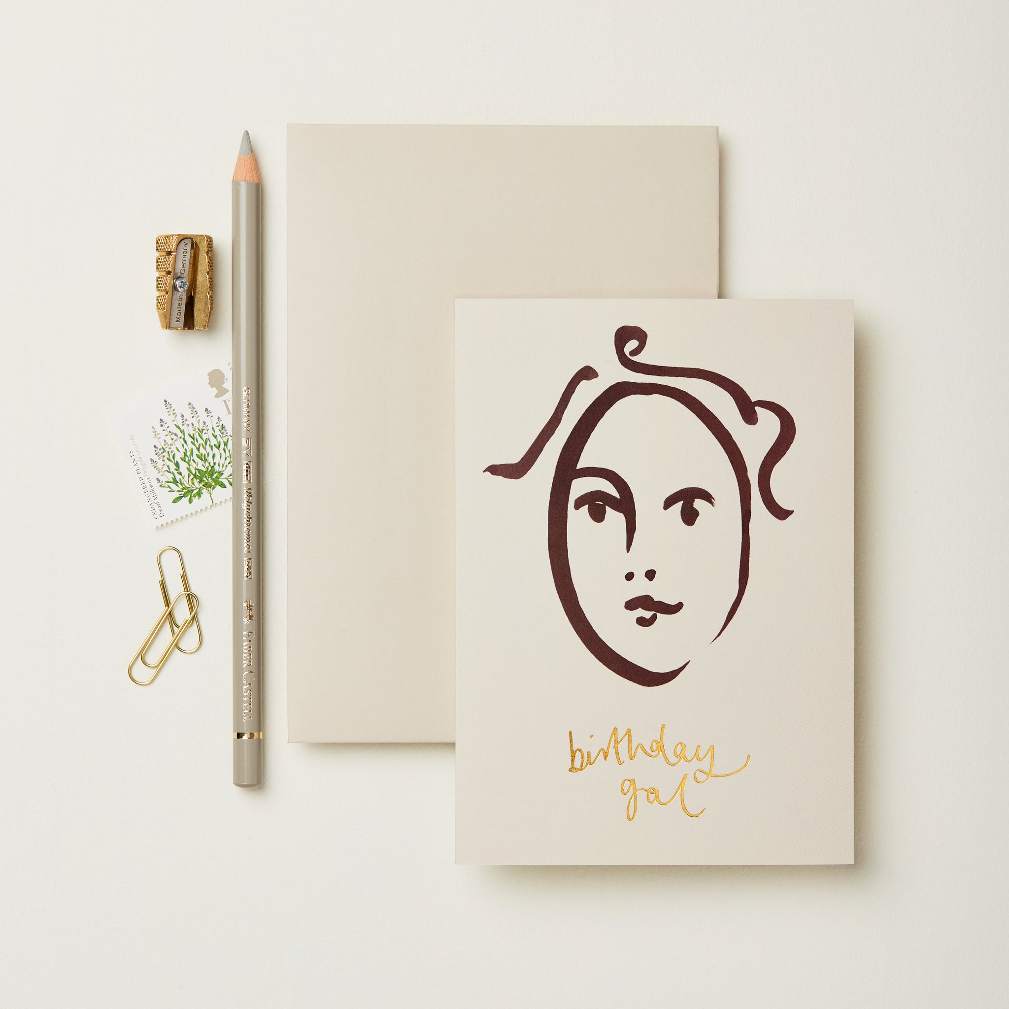 Birthday Gal Portrait Greeting Card