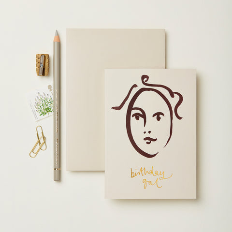 Birthday Gal Portrait Greeting Card