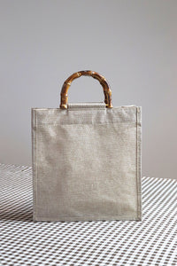 Bamboo Hessian Tall Tote Bag