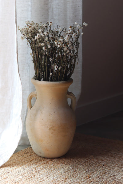 Ceramic Amphora Greek Handle Cream Vase - Sun and Day Shop