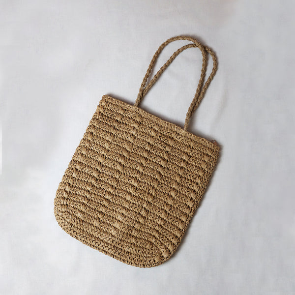 Long Strap Straw Tote Bag
