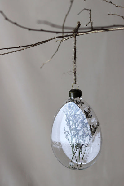 Dried Flower Glass Christmas Tree Baubles