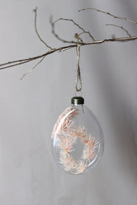 Dried Flower Glass Christmas Tree Baubles
