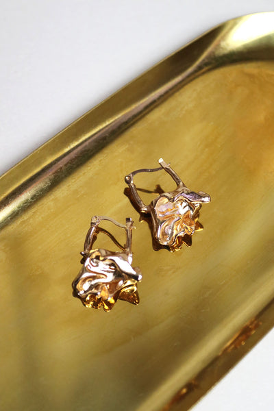 Gold Cluster Hoop Earring