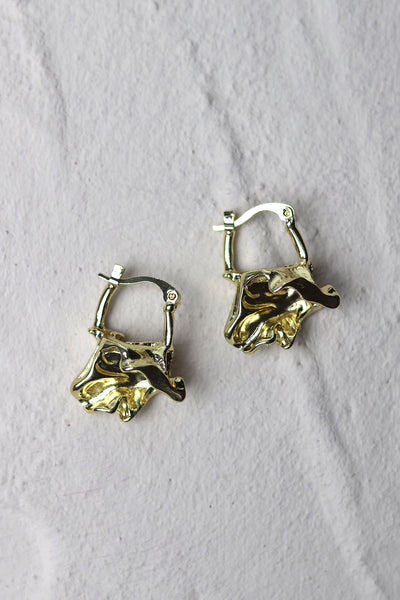 Gold Cluster Hoop Earring