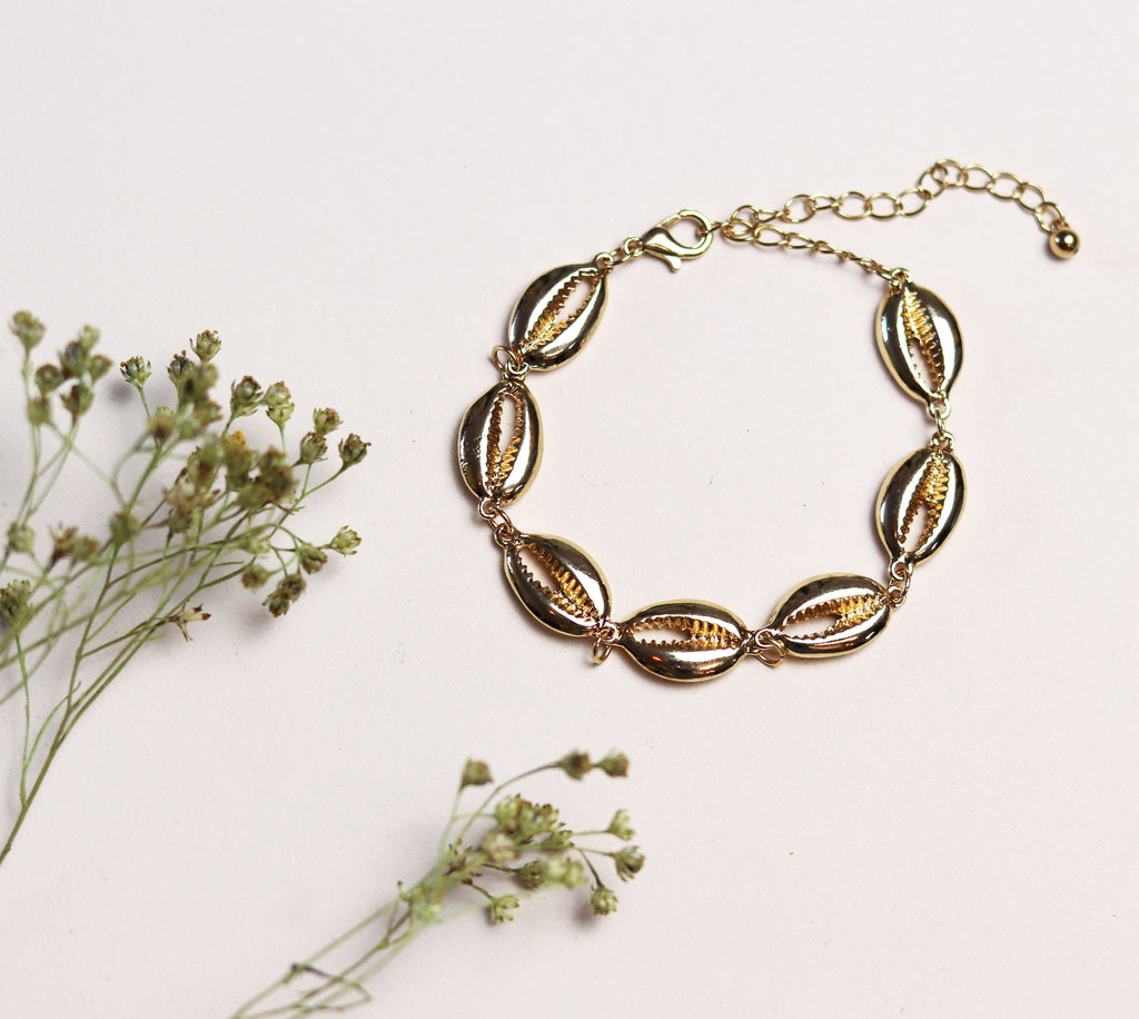 Gold Cowrie Shell Bracelet