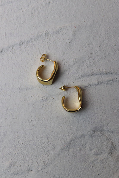 Irregular 18K Plated Gold Cuff Earrings