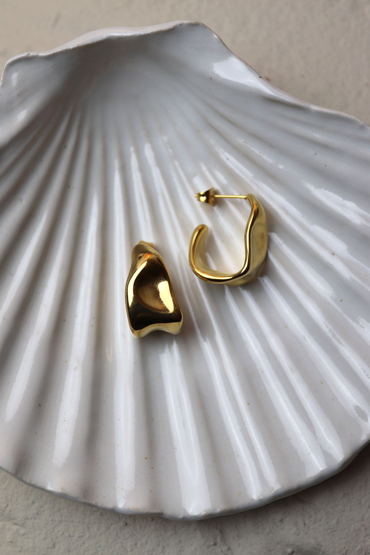 Irregular 18K Plated Gold Cuff Earrings