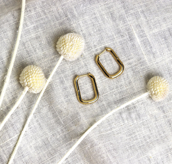 Gold Square Hoop Earrings - Sun and Day Shop