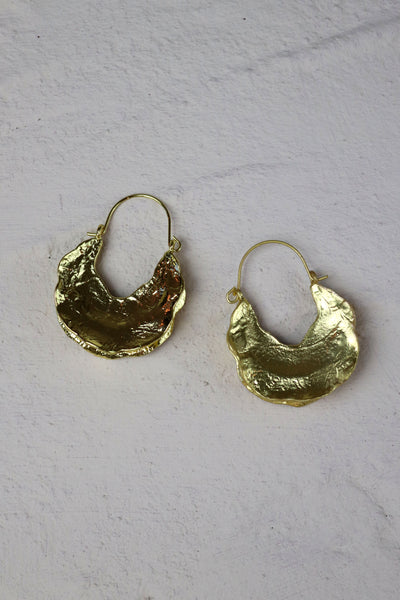 Gold Frill Hoop Earrings