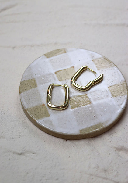Gold Square Hoop Earrings
