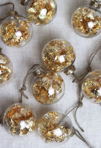 Gold Leaf Christmas Tree Baubles