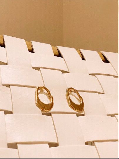 Gold Irregular Cutout Hoop Earrings - Sun and Day Shop