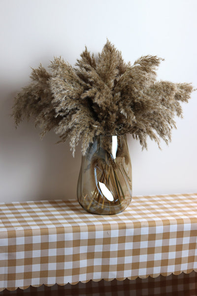 Gingham Check Scallop Edge Tablecloth - Sun and Day Shop
