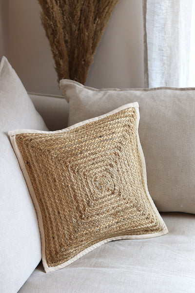 Jute Raffia Woven Cushion - Sun and Day Shop