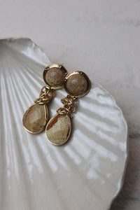 Natural Stone Gold Earrings