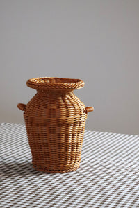 Rattan Woven Amphora Vase with handles