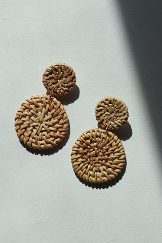 Rattan Round Woven Earrings