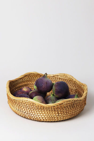 Scallop Rattan Woven Basket