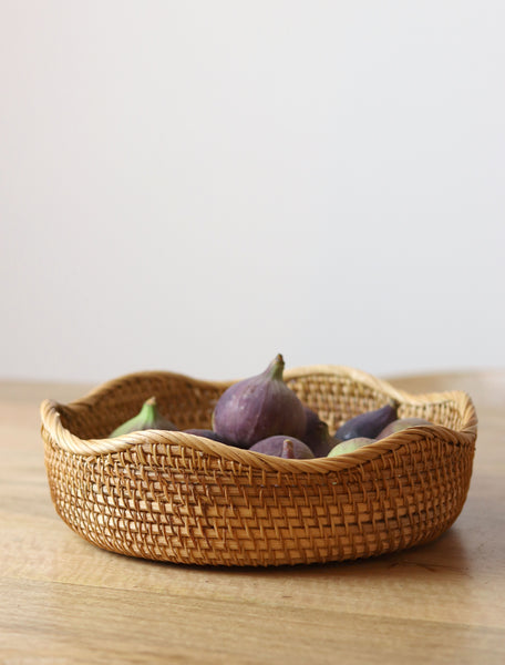 Scallop Rattan Woven Basket