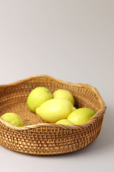 Scallop Rattan Woven Basket