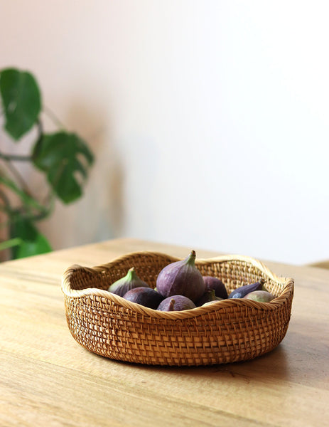 Scallop Rattan Woven Basket
