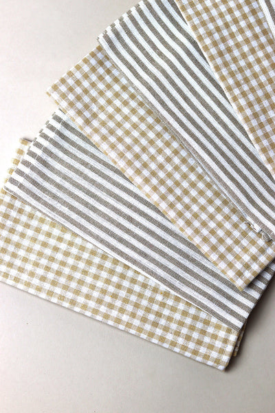 Gingham Check Cotton Linen Napkins Set of 4 - Sun and Day Shop
