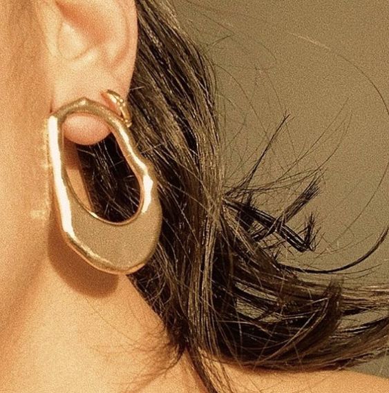 Gold Irregular Cutout Hoop Earrings - Sun and Day Shop
