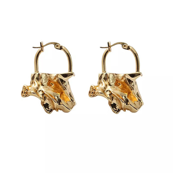 Gold Cluster Hoop Earring